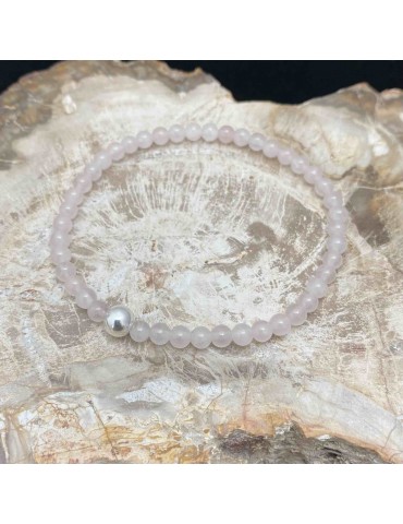 Quartz rose 4mm, Bracelet...