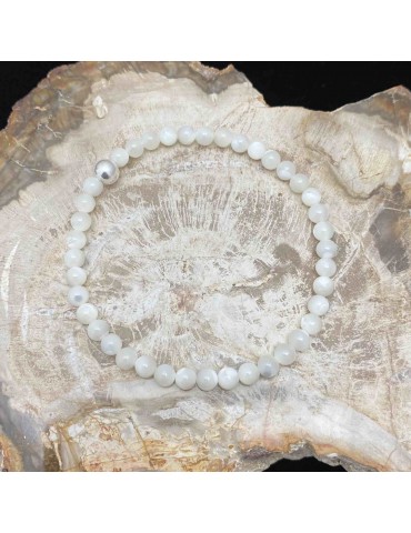 Nacre blanche 4mm, Bracelet...