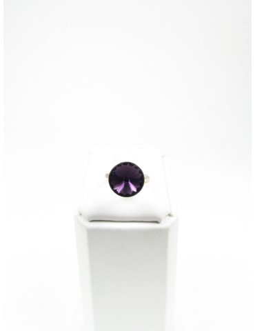 Bague Solitaire en cristal de Swarovski violet
