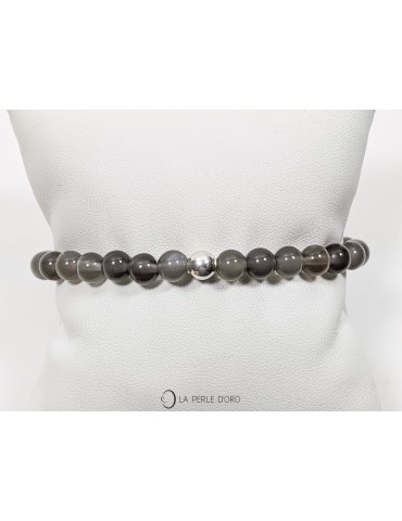 Dark Grey Moonstone 0,24 inches, Messenger Collection Bracelet