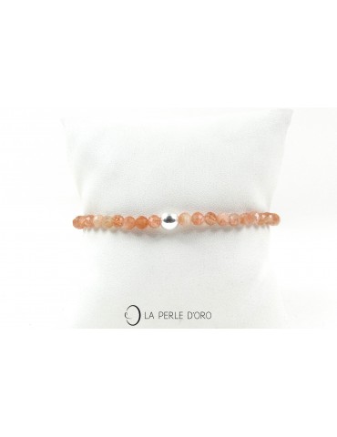 Pierre du soleil 4mm, perles facettées, Bracelet Collection "Les délicats"