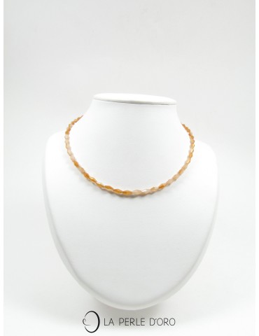 Cristal de Bohème, Ras de cou perles carottes, Collection Artiste