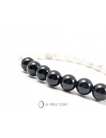Onyx and Howlite bracelet, Collection Duo for men