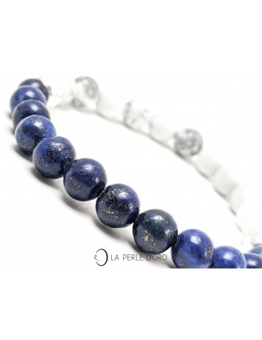 Lapis lazuli and Howlite bracelet, Collection Duo